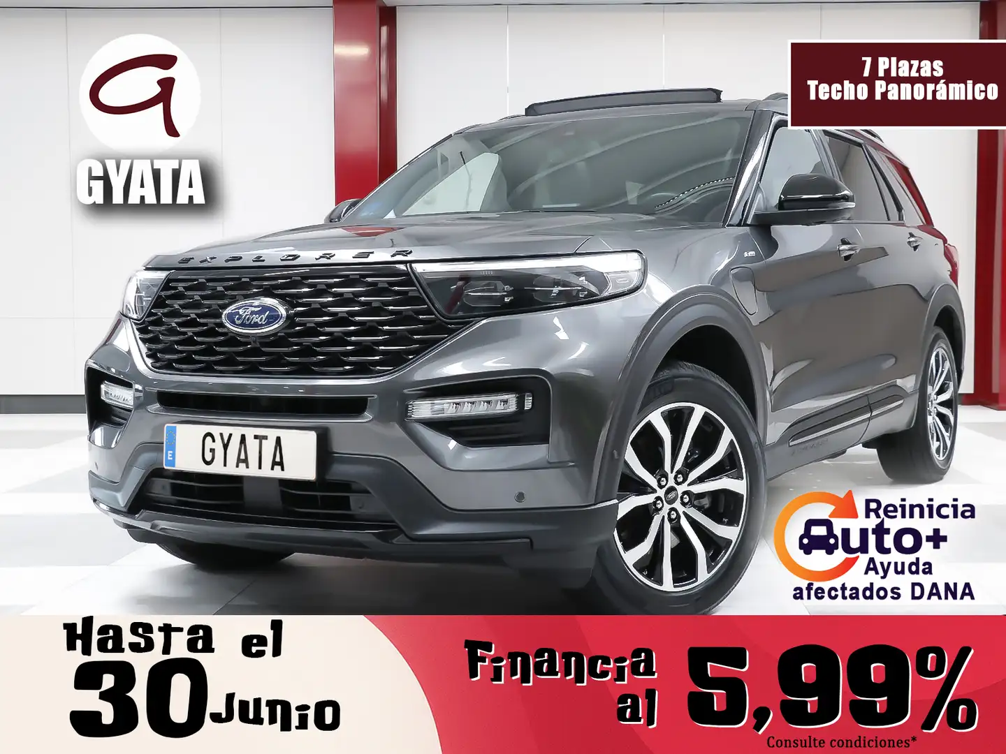 Ford Explorer 3.0 PHEV ST-Line AWD 450 Gris - 1