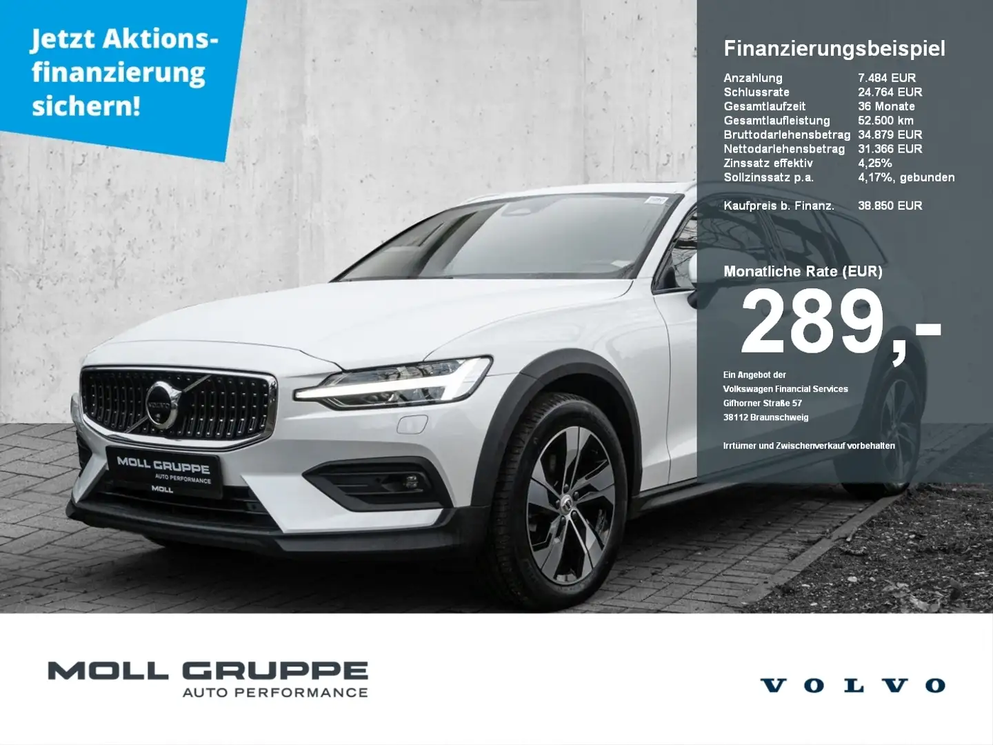 Volvo V60 Cross Country B4 AWD Ultimate Pano 360Grad 4xShz Weiß - 1
