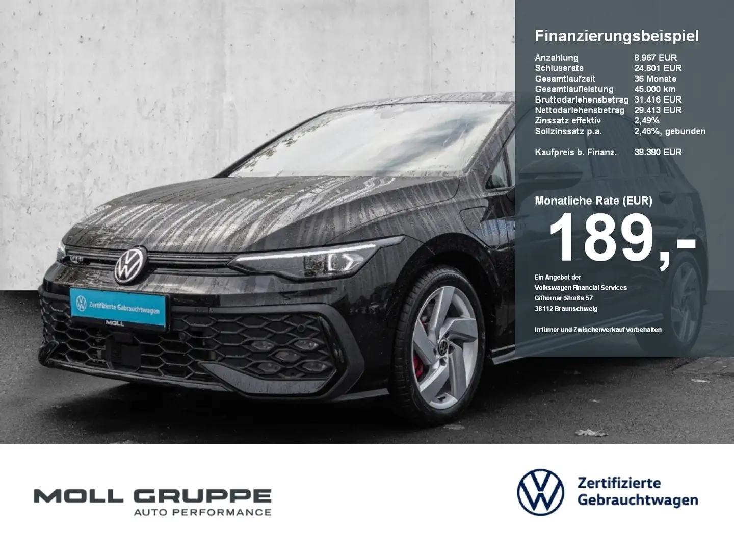 Volkswagen Golf GTE 1.5 eTSI eHybrid DSG ACC AHK AUT FLA LM Schwarz - 1