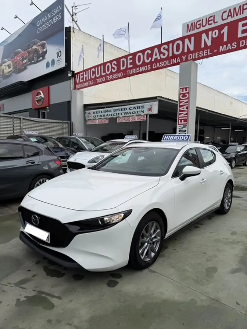 Mazda 3 2.5 e-Skyactiv-G Prime-line 103kW Blanc - 1