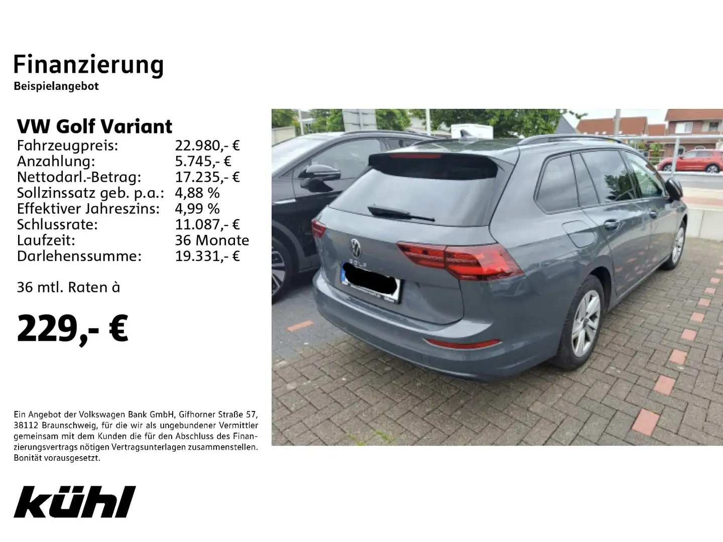 Volkswagen Golf Variant Golf VIII Variant 1.5 TSI Life IQ.Light ACC Stan Grau - 2