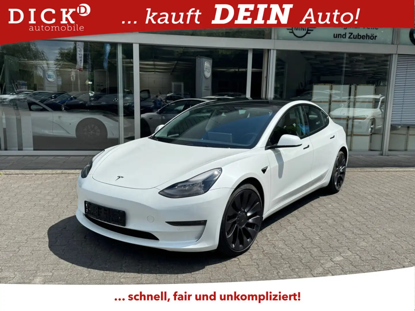 Tesla Model 3 PERFORM AWD PANO+NAVI+STDHZ+LED+ACC+360+ Blanc - 1