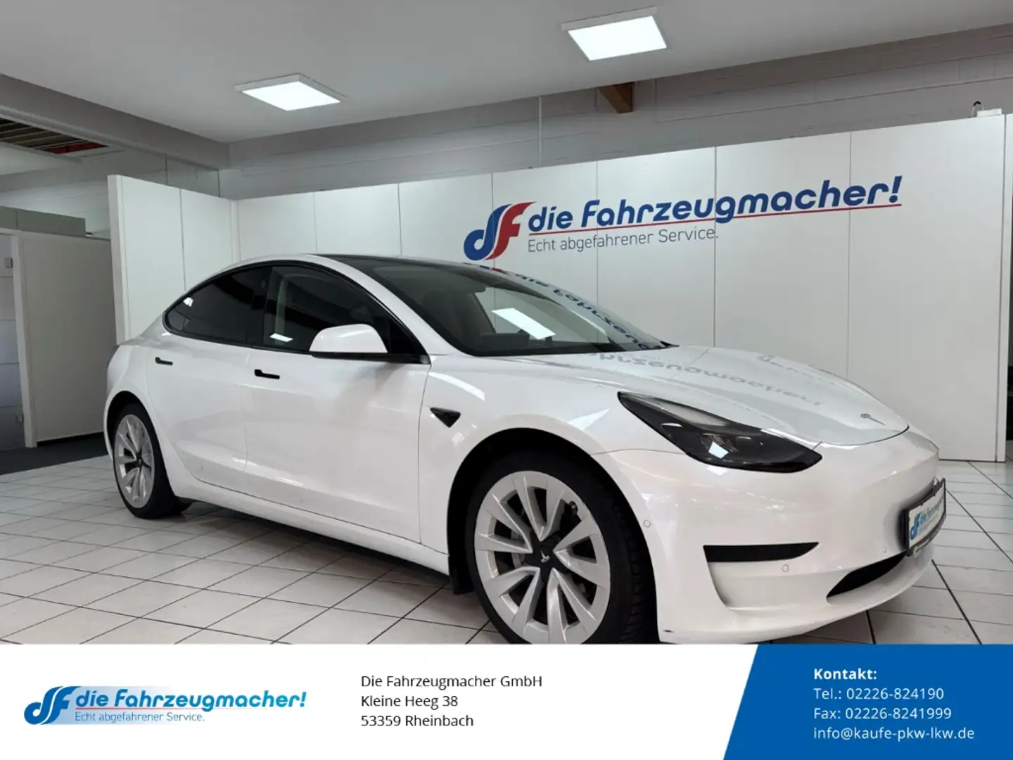 Tesla Model 3 Basis RWD Soundsystem ACC El. Heckklappe WLAN e-Si Weiß - 1