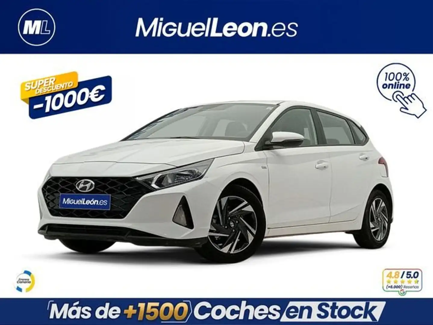 Hyundai i20 1.0 TGDI Klass 100 Blanco - 1