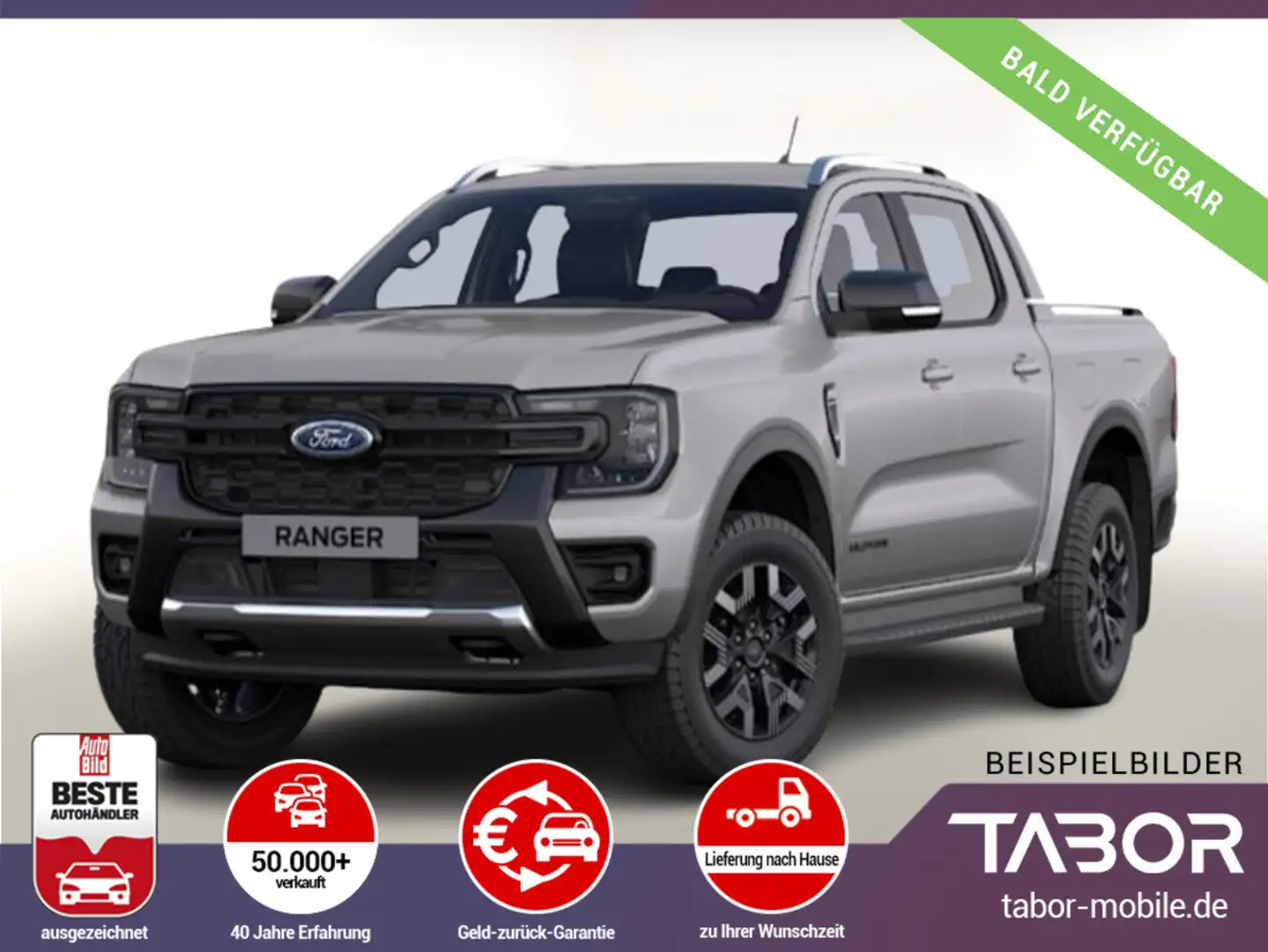 Ford Ranger DoKa 2.3 PHEV 280 Wildtrak Rollo TechP46 Silber - 1