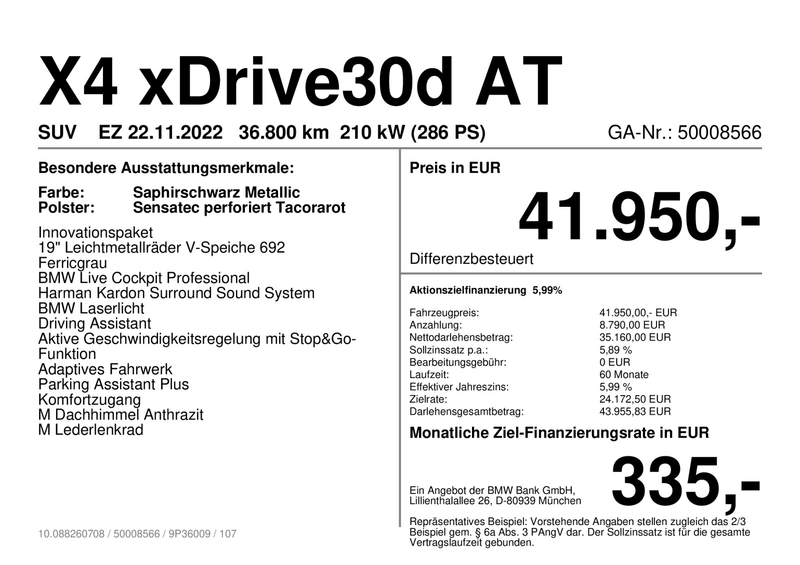 BMW X4 xDrive30d AT Innovationsp. Sport Aut. EDC — photo 2