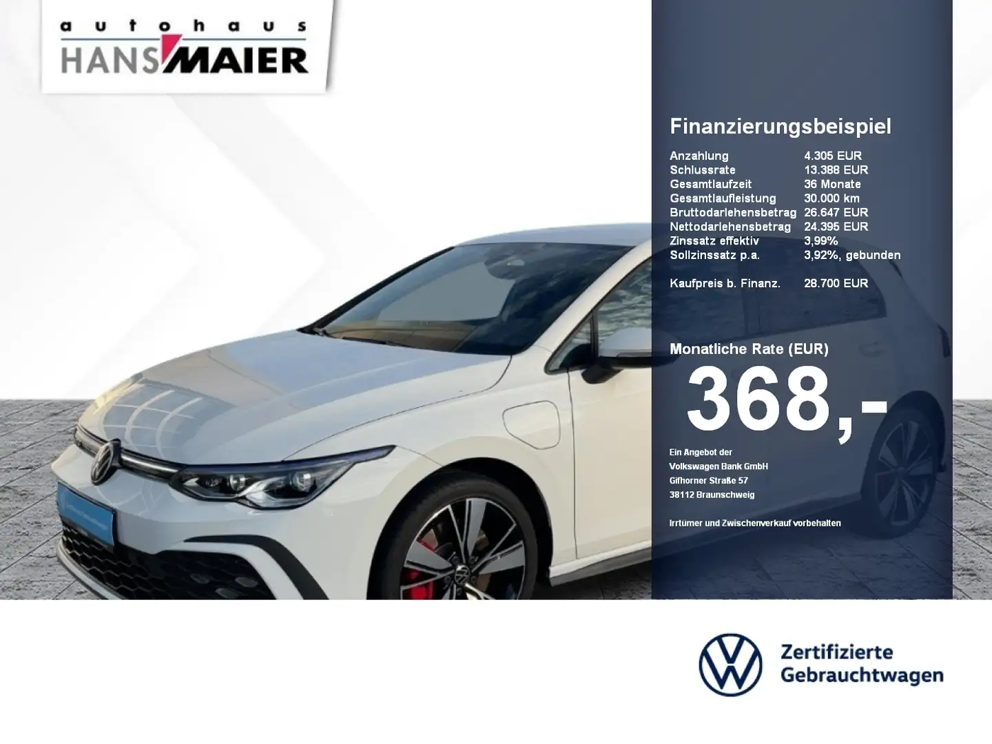 Volkswagen Golf GTE eHybrid DSG Navi ACC IQ.Light 8fach App Weiß - 1