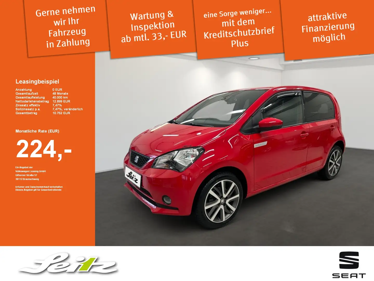 SEAT Mii electric Edition Power Charge *PARKSENSOR*SITZH*DA Rot - 1