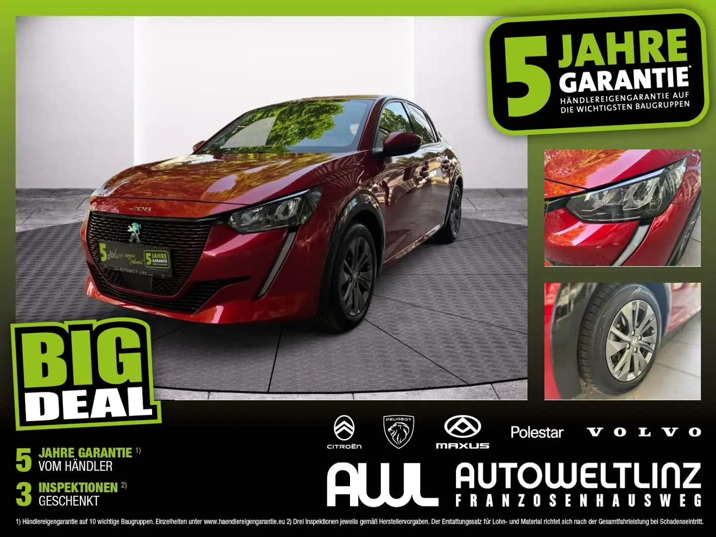 Peugeot e-208 50kWh Allure LED+Navi+SHZ Rot - 1