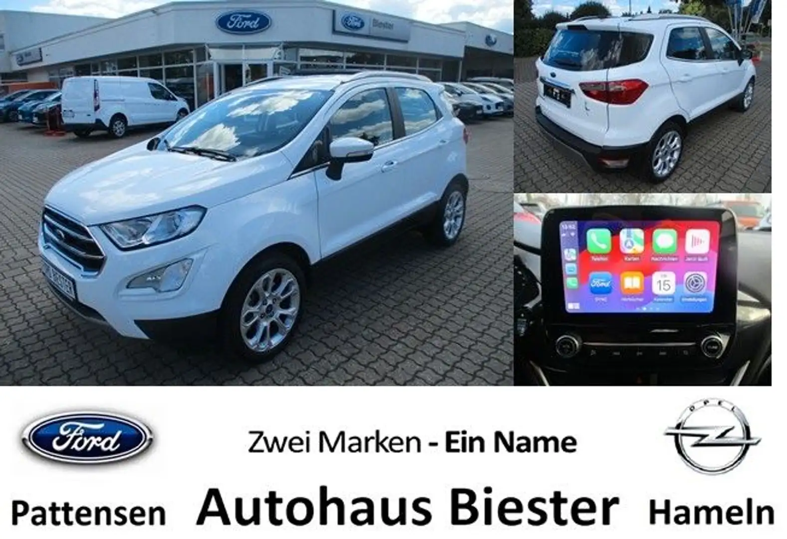 Ford EcoSport Titanium NAVI + PDC+Cam Winterp. Blanc - 1