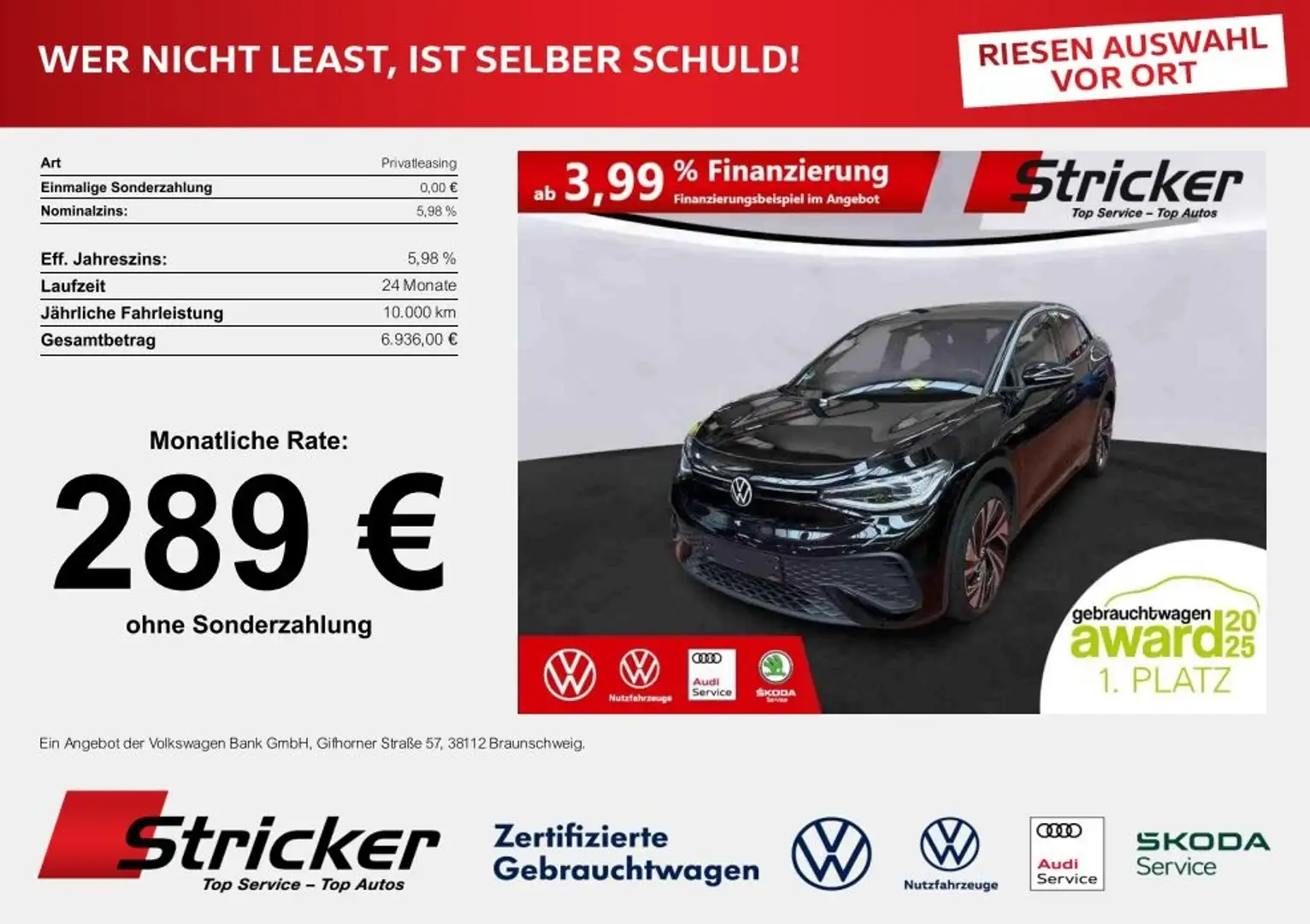 Volkswagen ID.5 Pro Performance 150/77 289,-ohne Anzahlung AHK Pa Nero - 1