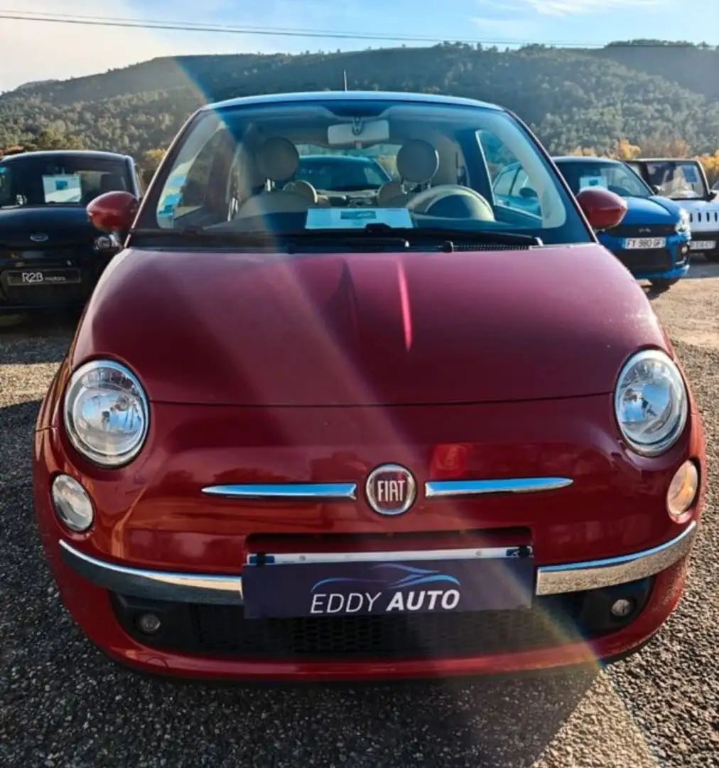 Fiat 500 1.2 mpi toit panoramique Rouge - 2