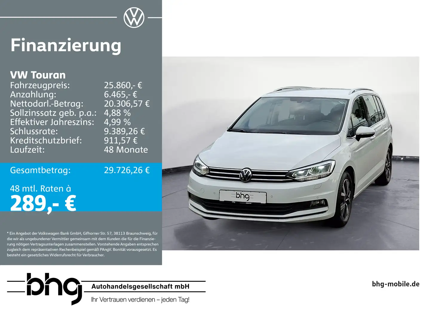 Volkswagen Touran 2.0TDI DSG Highline Business Premium ACC Weiß - 1