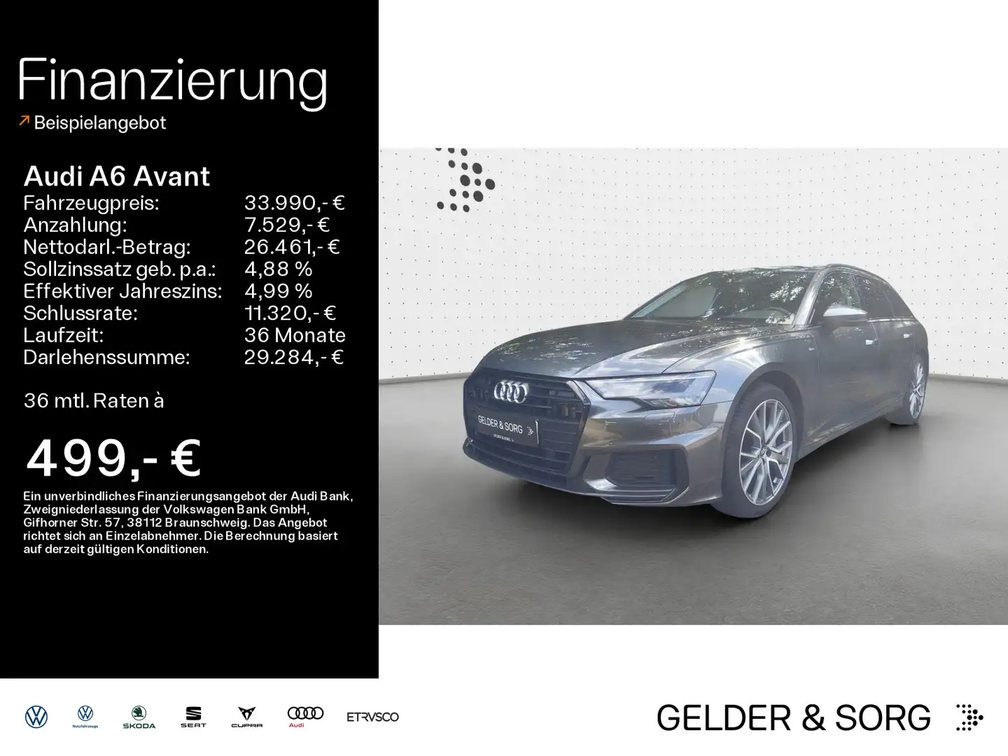 Audi A6 40 TDI S-Line|AHK|LED|4 Zonen|Virtual Grau - 1