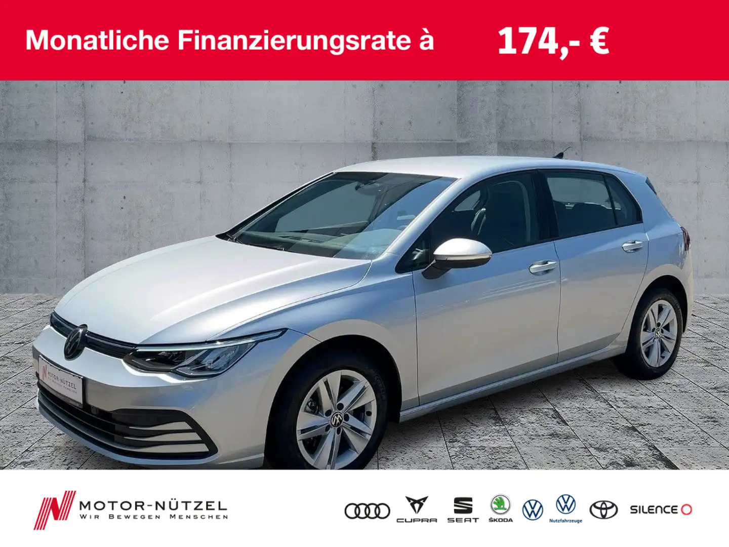 Volkswagen Golf VIII 1.5 TSI LIFE LED+APP+2xPDC+MFL+DAB+ALU Argento - 1