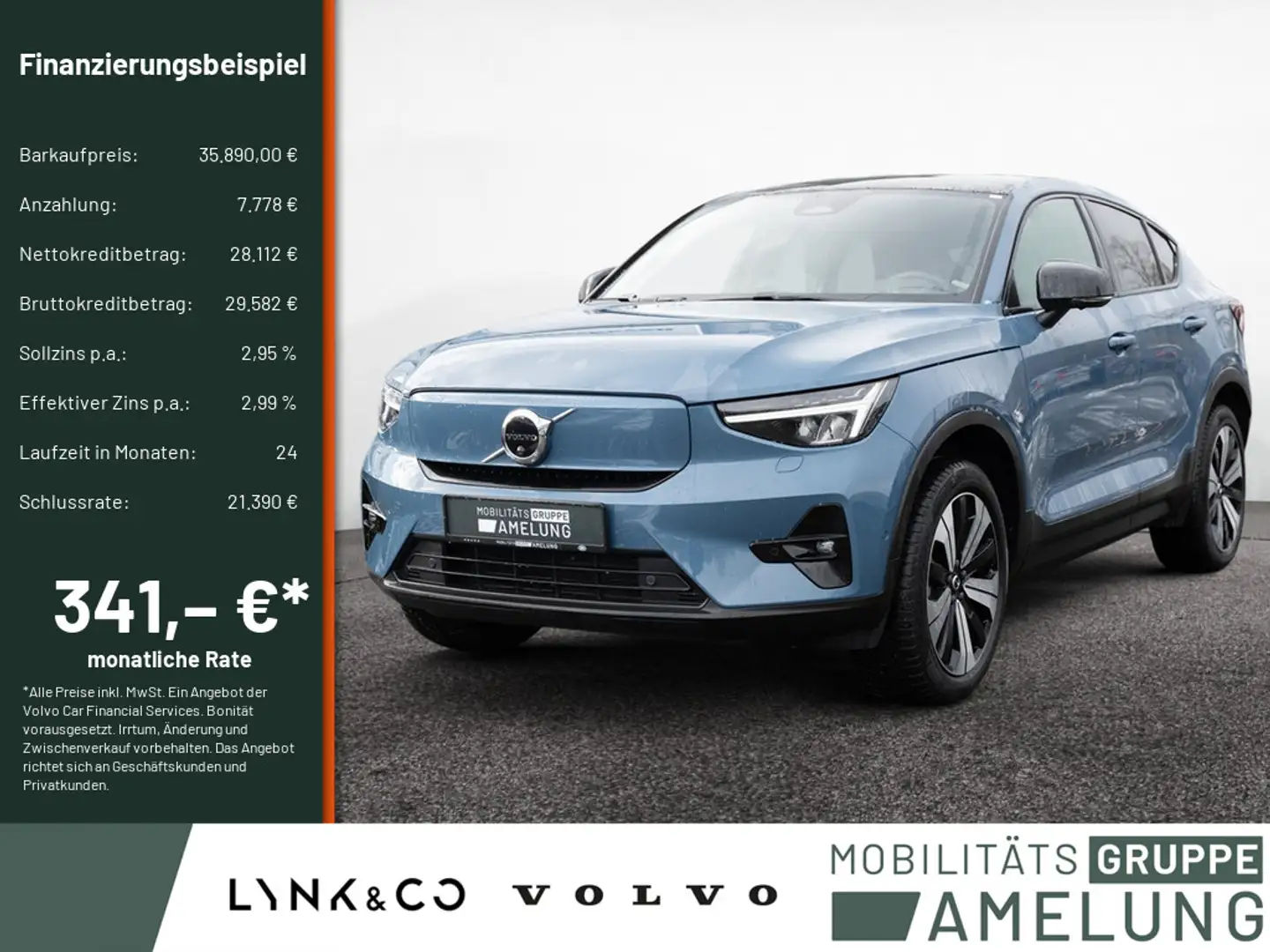Volvo C40 Ultimate Recharge Pure Electric AWD 360° Blau - 1