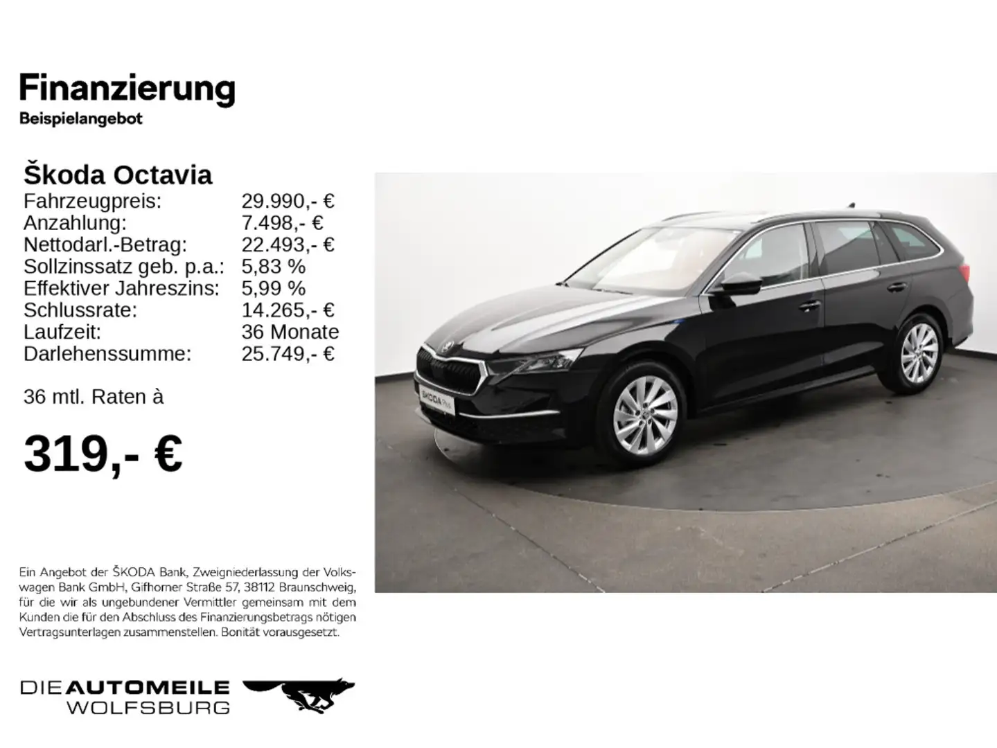 Skoda Octavia 4 IV Combi 1.5 eTSI DSG Selection Matrix Schwarz - 2