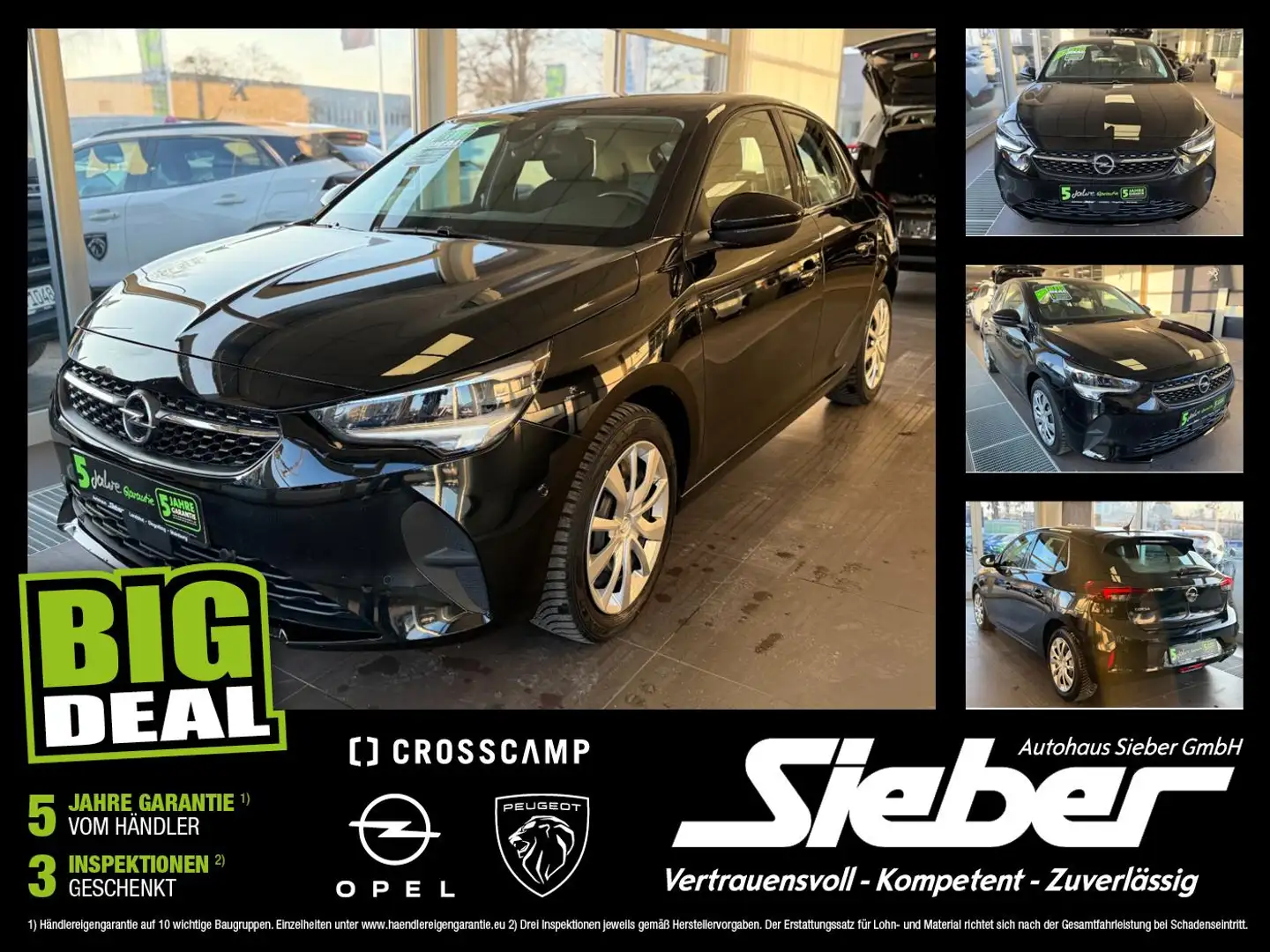 Opel Corsa F 1.2 Turbo Elegance Sitzhzg*Kamera*Tempo Noir - 1