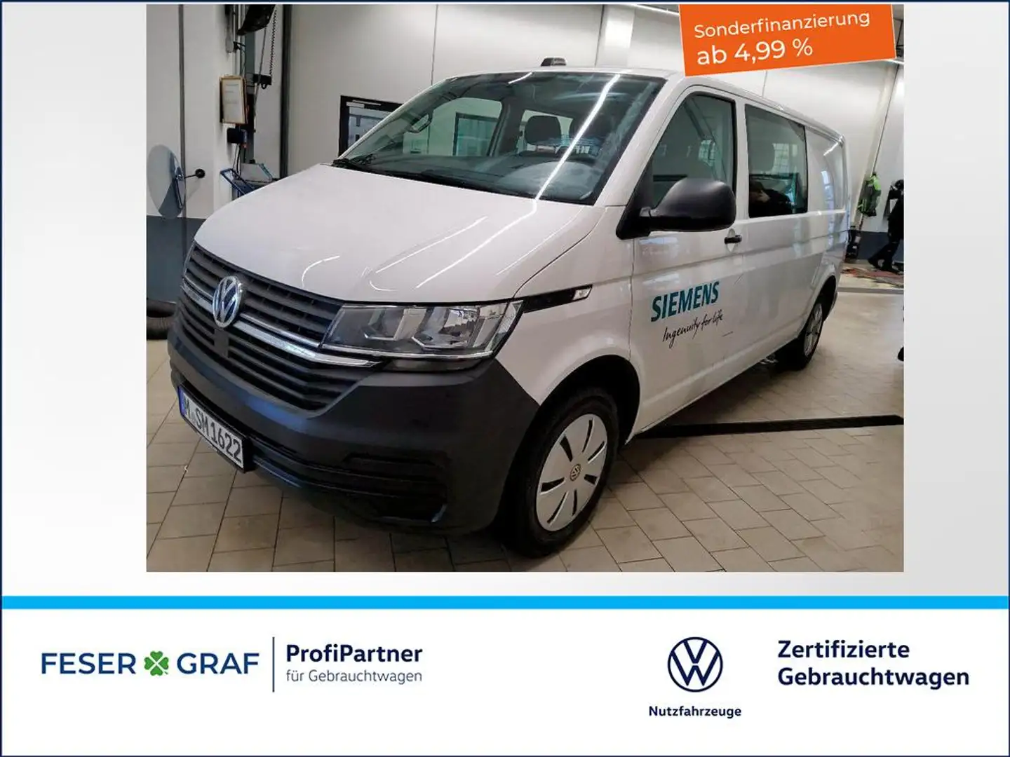 Volkswagen T6.1 Kombi 6.1 2.0TDI LR 6Sitze Standheizung Klimaanlage Nav Weiß - 1