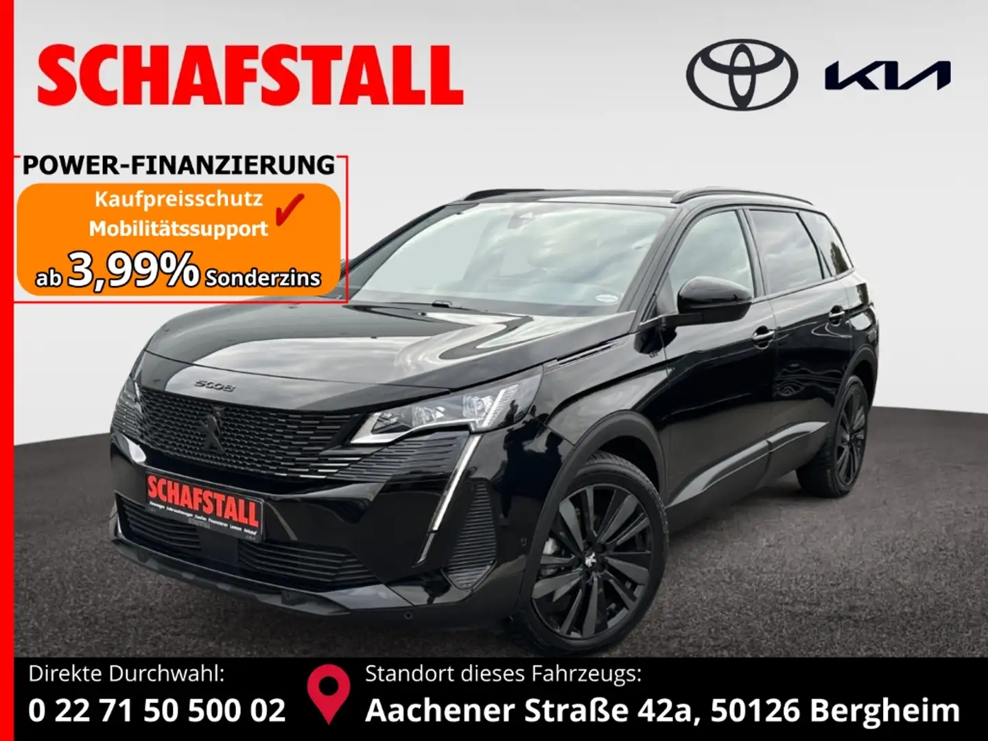 Peugeot 5008 Hybrid 136 GT Automatik 7-Sitzer Panorama AHK Navi Černá - 1