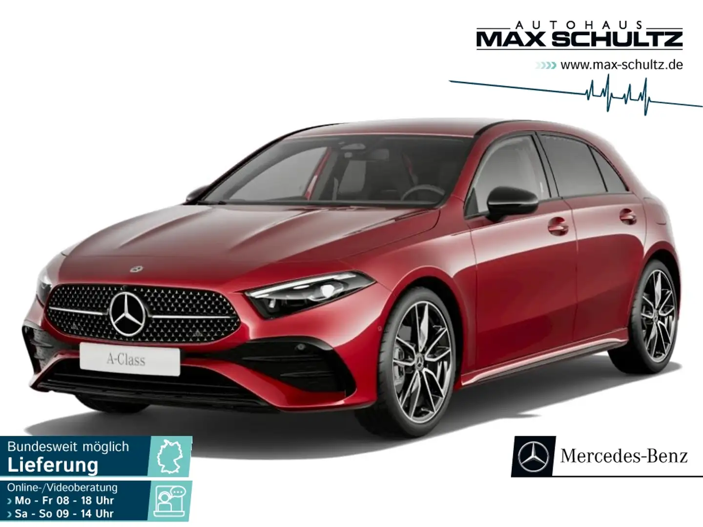 Mercedes-Benz A 180 AMG*NIGHT*DISTR*KAM*NAVI*MULTIB*19Zoll Rot - 1