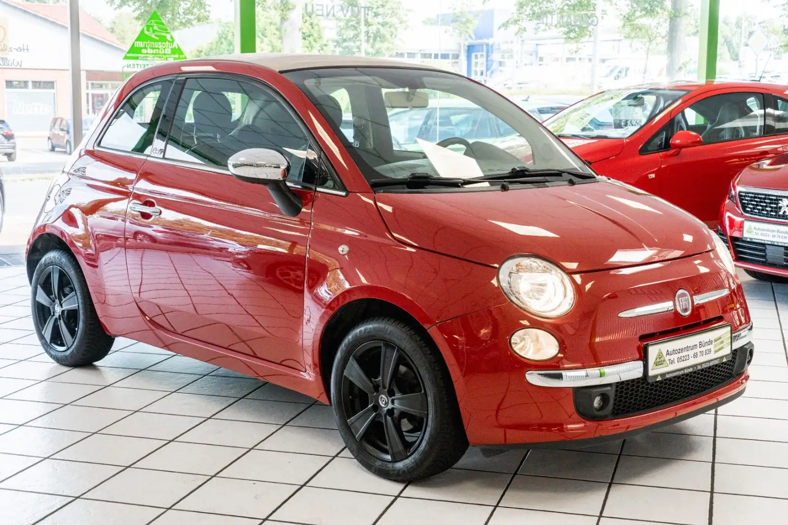 Fiat 500C Cabrio Faltdach 1.2 Benzin Lounge Klima PDC Rot - 2