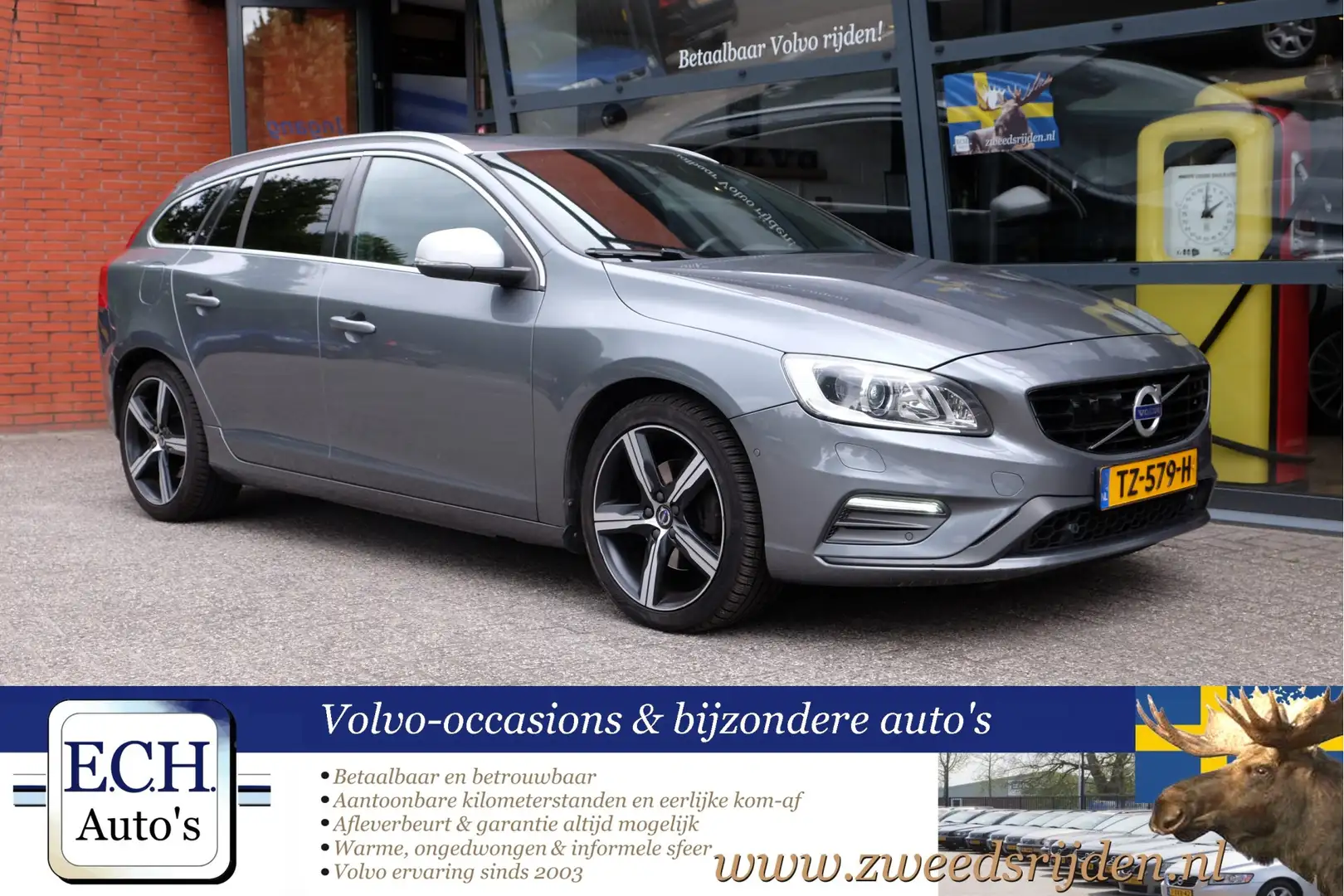 Volvo V60 2.0 T4 190 pk Aut. Business Sport, Leer, Schuifdak Grijs - 1