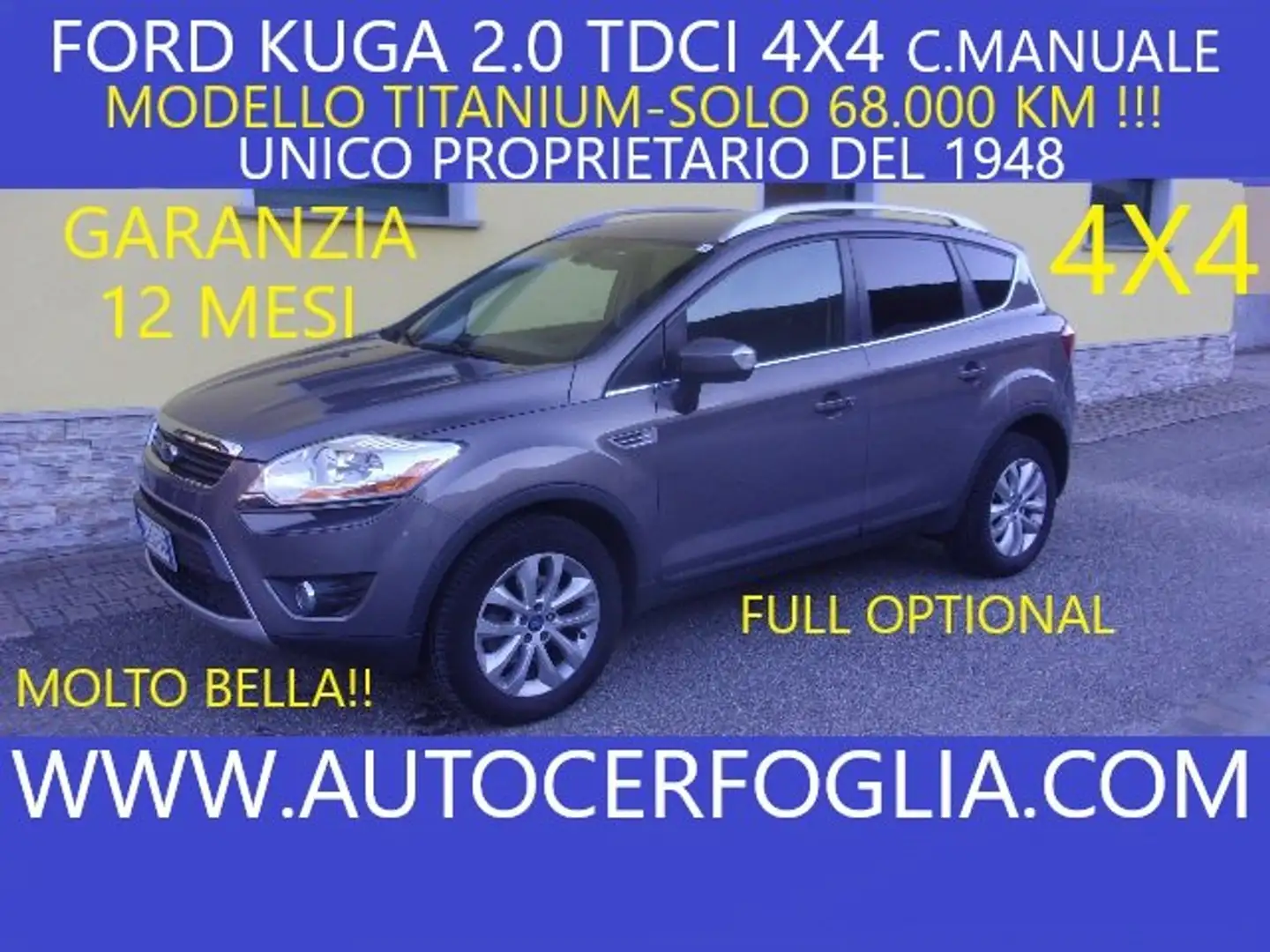 Ford Kuga 2.0 tdci Titanium 4wd 163cv-KM 68.000 !!!! Gris - 1