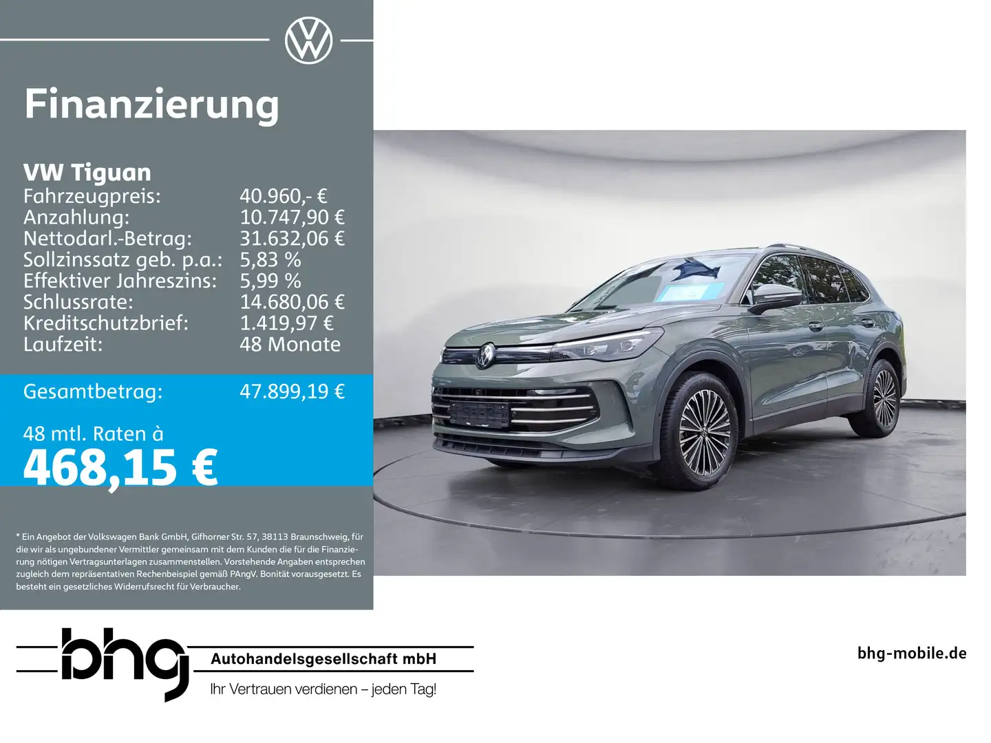 Volkswagen Tiguan 1.5 eTSI DSG ELEGANCE #AHK #IQ-DRIVE #KAM Grün - 1