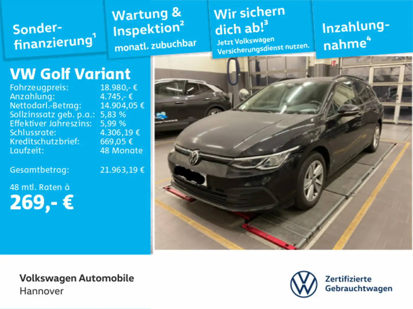 Volkswagen Golf Variant Golf VIII Variant 2.0 TDI DSG Life Navi AHK ACC Schwarz - 1