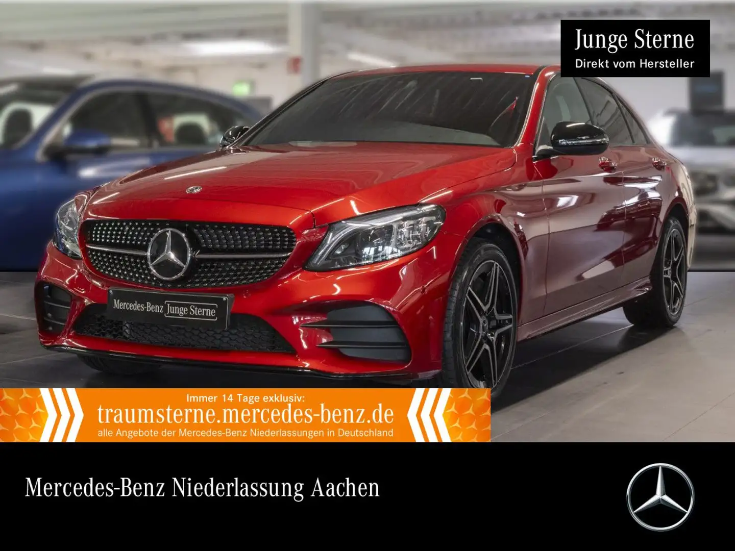 Mercedes-Benz C 300 d 4M AMG+NIGHT+MULTIBEAM+KAMERA+SPUR+TOTW+9G Red - 1