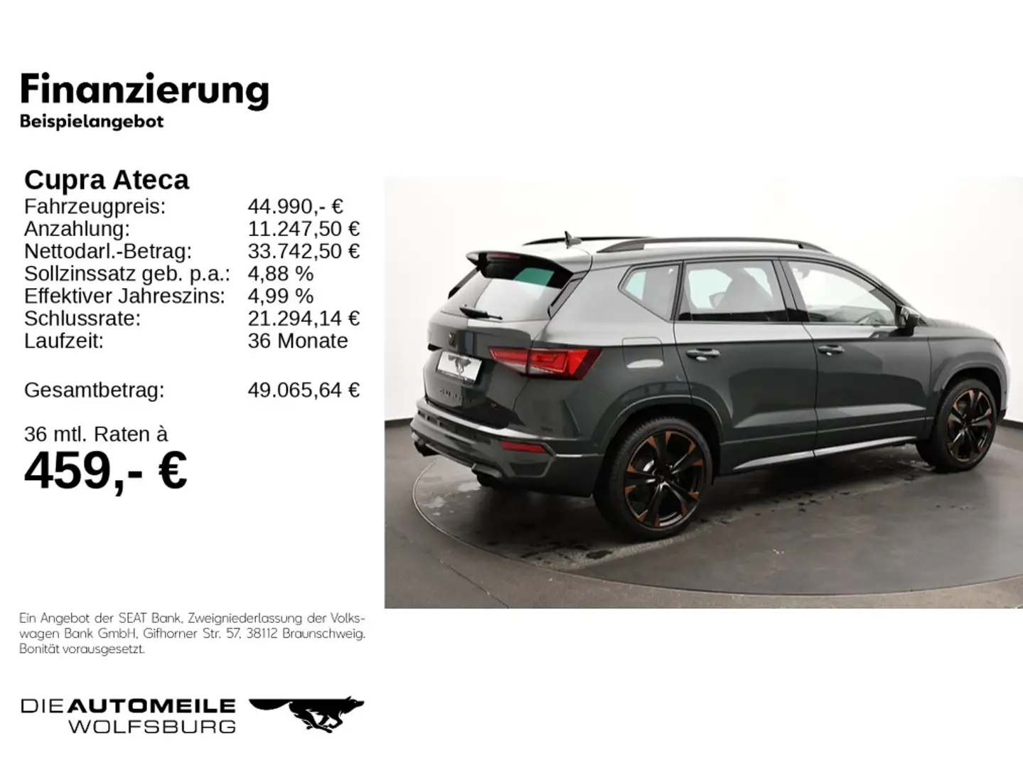 CUPRA Ateca 2.0 TSI 4Drive DSG VZ Grün - 2