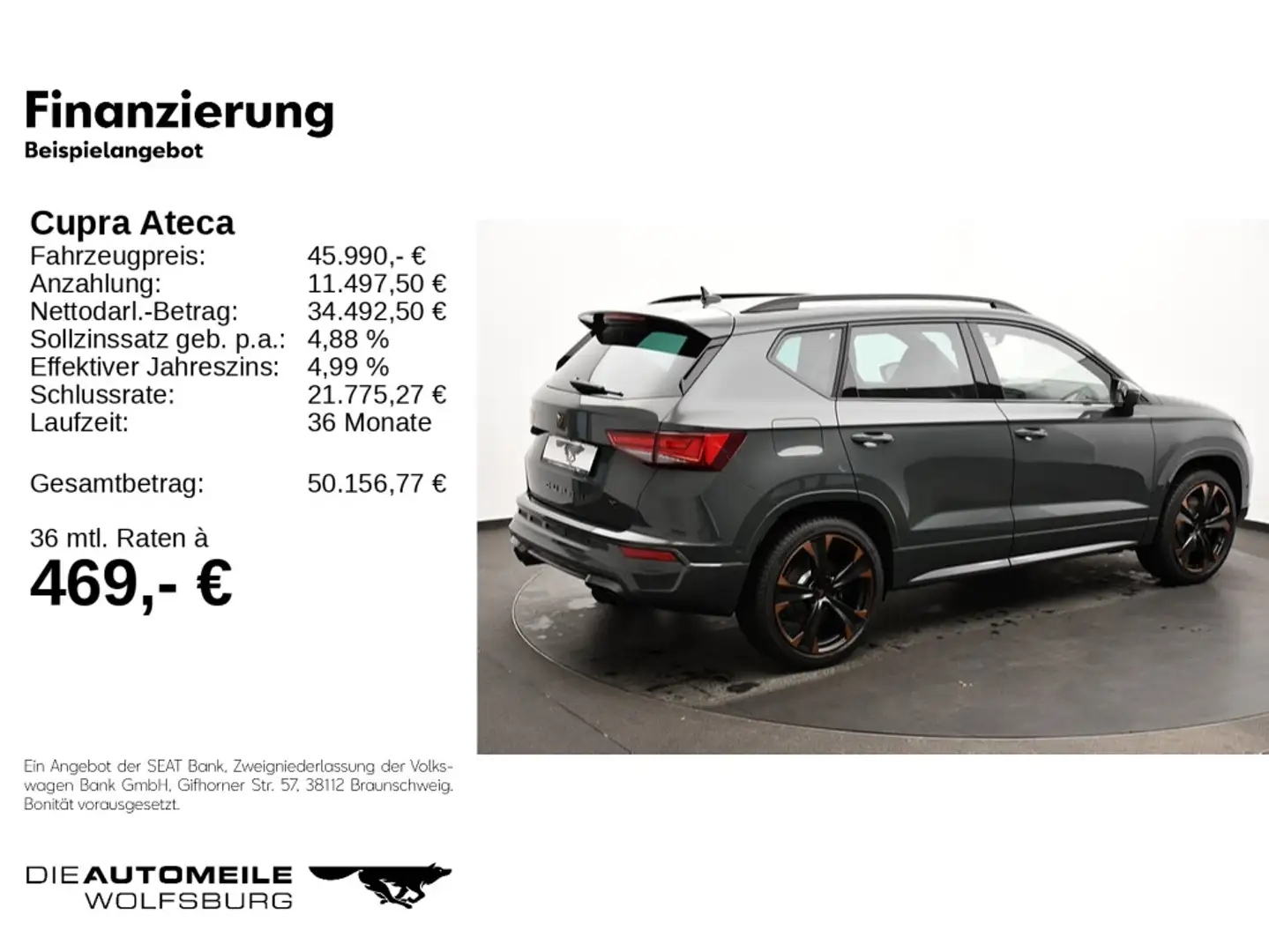 CUPRA Ateca 2.0 TSI 4Drive DSG VZ Grün - 2