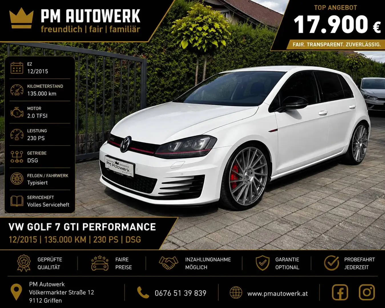 Volkswagen Golf GTI GTI Performance *Serviceheft*typisiert*Remus*19Zoll*Dynaudio* Weiß - 1