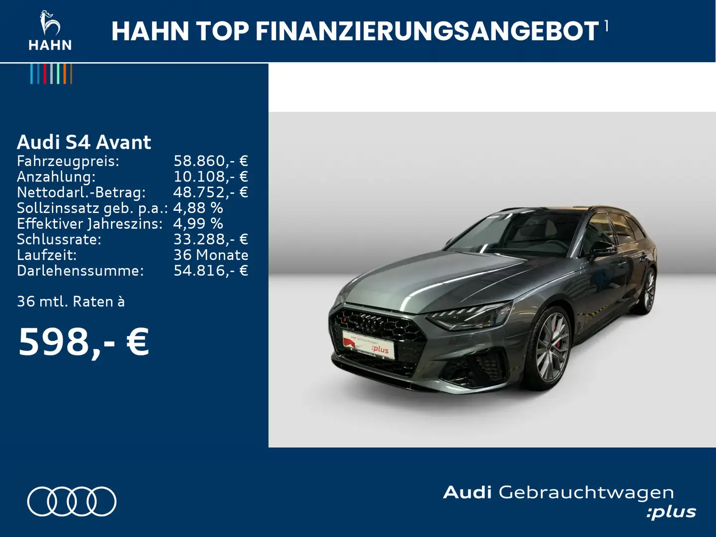 Audi S4 TDI quattro Matrix Virtual Rückf Sitzh Gris - 2