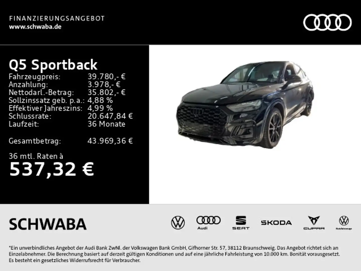 Audi Q5 50 eTFSI 2x Sline qu.*ACC*B&O Negro - 2