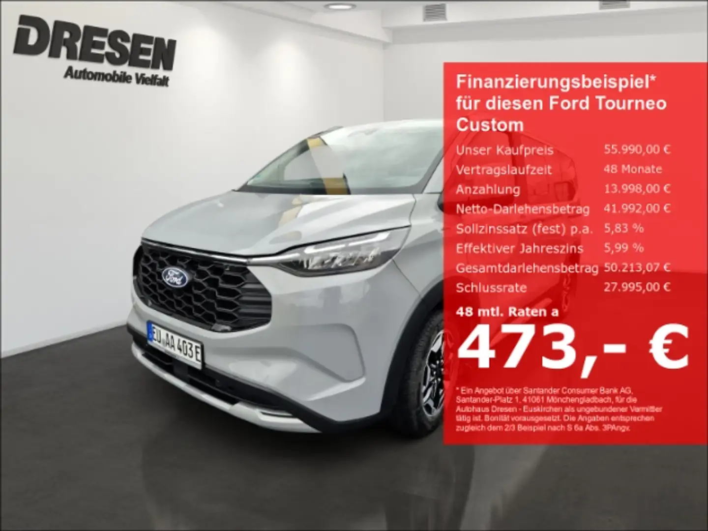 Ford Tourneo Custom Active L1 2.5 Plug-in Hybrid 233PS AHK/Kamera/ACC Grau - 1