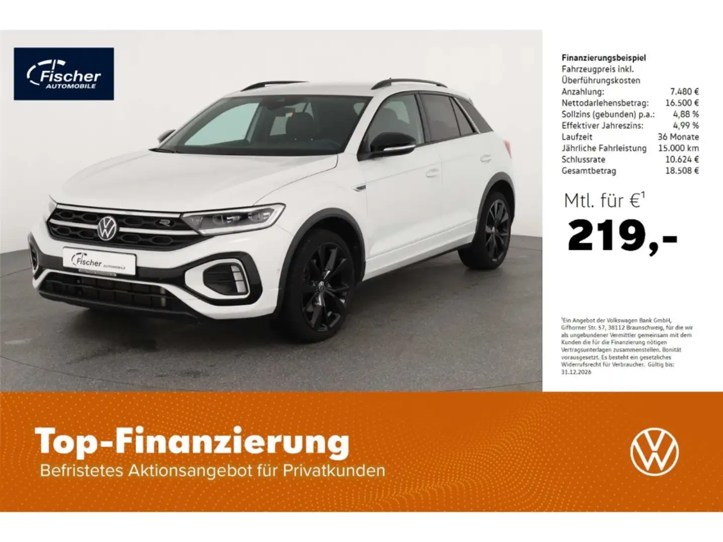 Volkswagen T-Roc 1.5 TSI OPF R-Line Black Style Weiß - 1