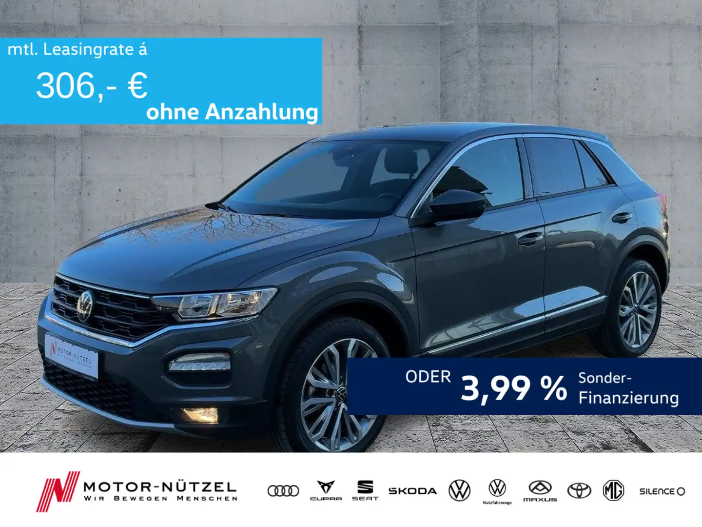Volkswagen T-Roc 1.5TSI DSG SPORT NAV+ACC+SHZ+PDC+NSW+LM18" Gris - 1