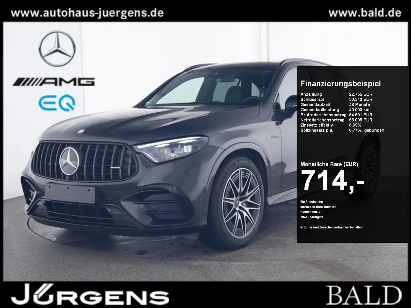 Mercedes-Benz GLC 43 AMG 4M Digital/Pano/AHK/360/Memo/Night/20 Grau - 1