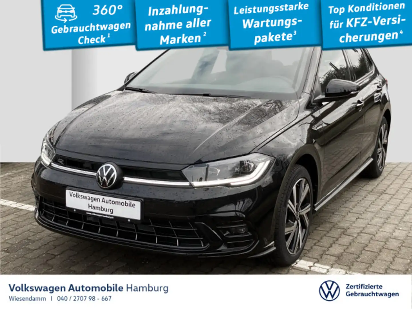 Volkswagen Polo R-Line 1,0 l TSI Navi Kamera LED App Schwarz - 1