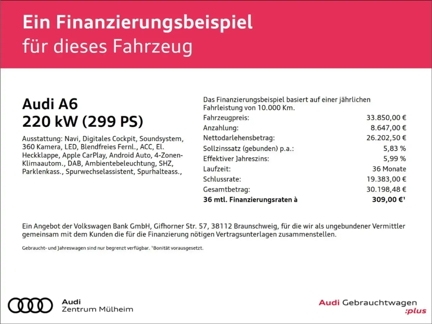 Audi A6 Avant 50 TFSIe S-Line Navi virtual LED Noir - 2