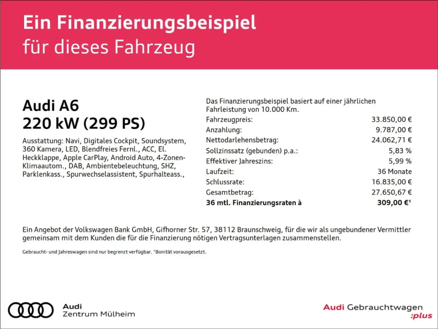 Audi A6 Avant 50 TFSIe S-Line Navi virtual LED Schwarz - 2