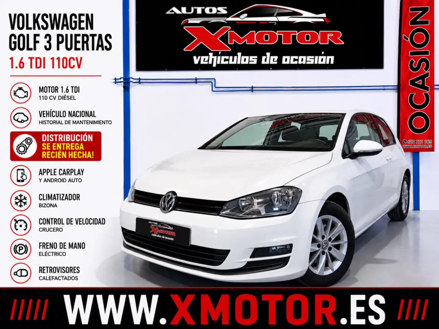 Volkswagen Golf 1.6TDI CR BMT Edition 110 Blanco - 1