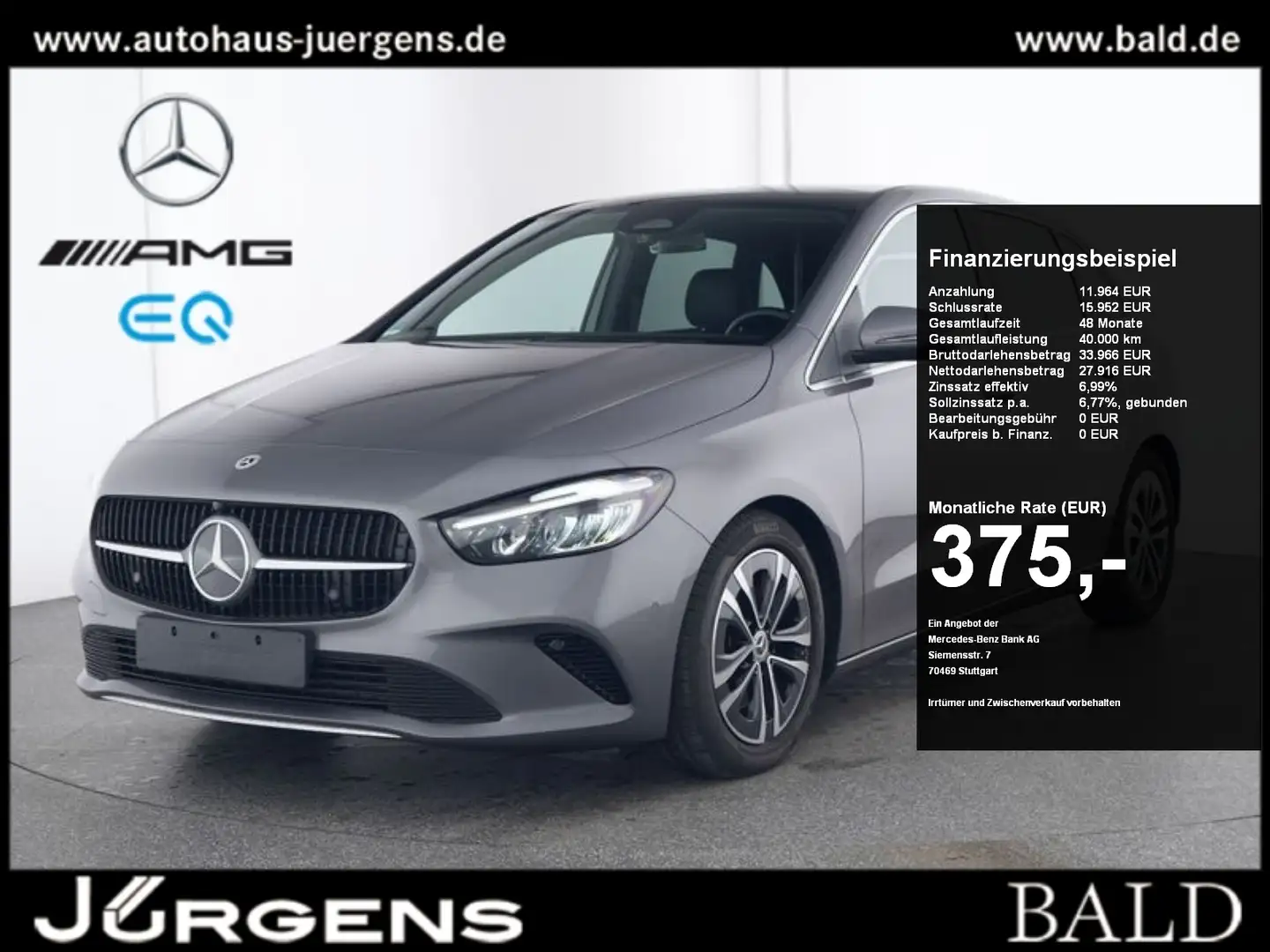 Mercedes-Benz B 220 d Progressive-Advanced/LED/Pano/AHK/Easy-P Grau - 1