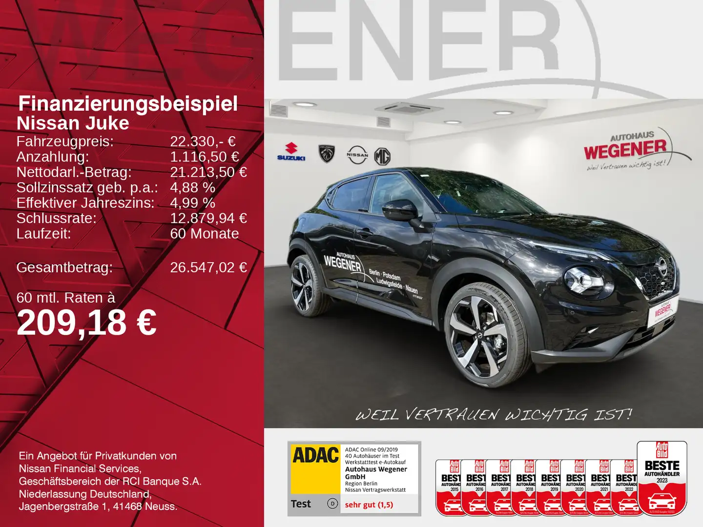 Nissan Juke JUKE TEKNA 1.6 HYB 143PS AT BOSE LED SHZ 360°KA Schwarz - 2