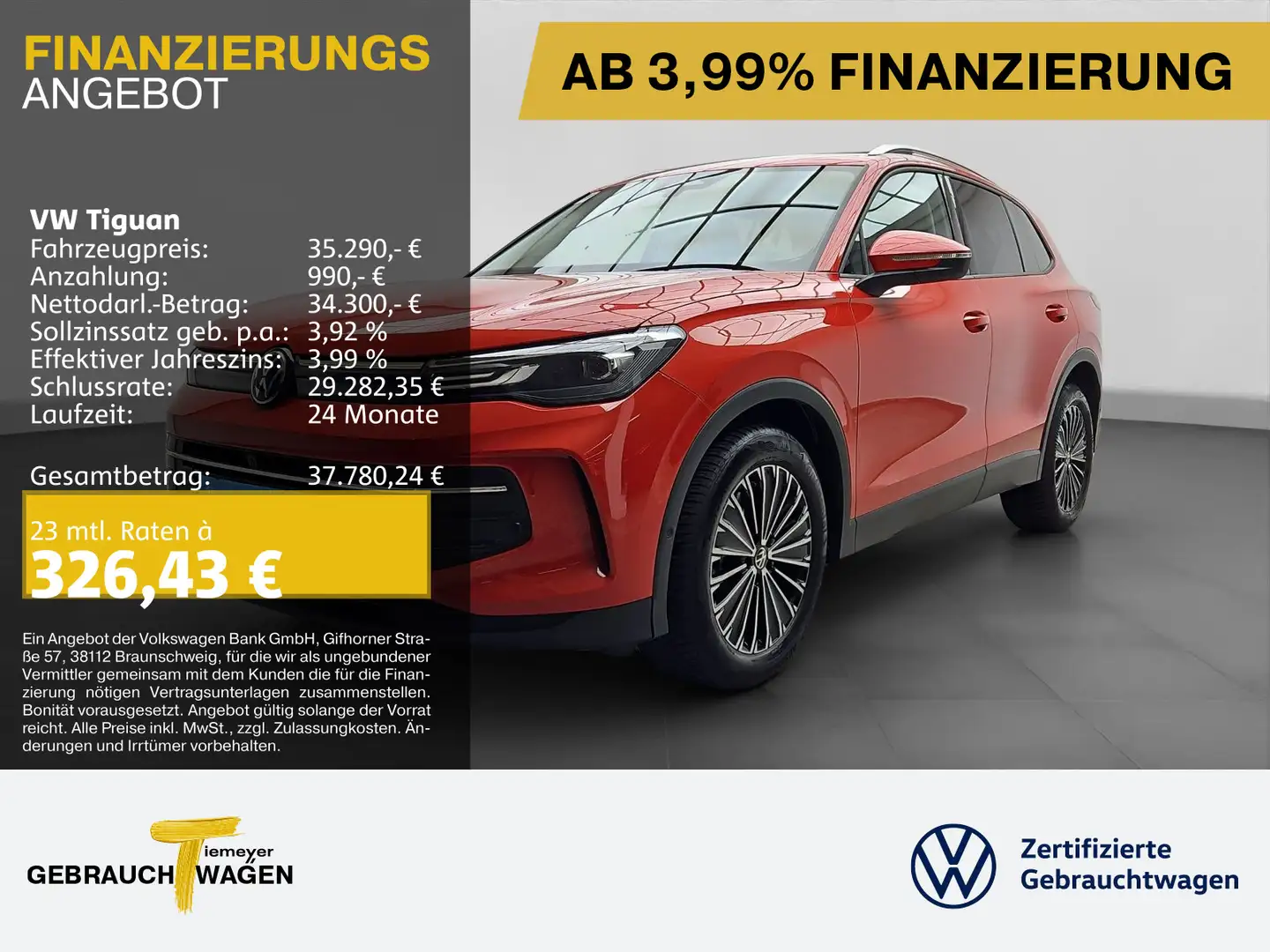 Volkswagen Tiguan 2.0 TDI DSG LIFE PANO AHK NAVI KAMERA Rot - 1