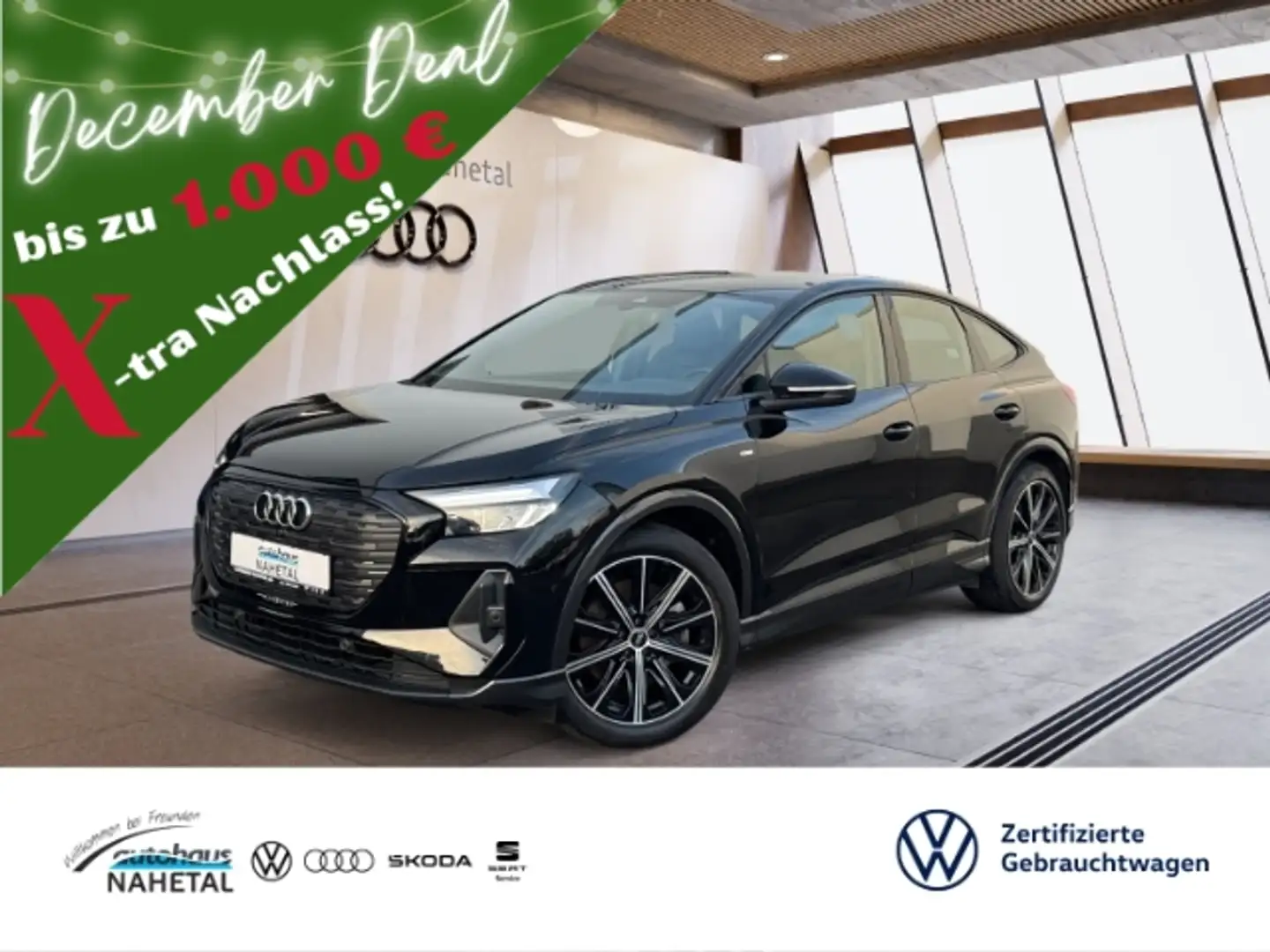 Audi Q4 e-tron Sportback 50 qu S-LINE LED NAVI HEADUP 20'' WÄRMEP Zwart - 1
