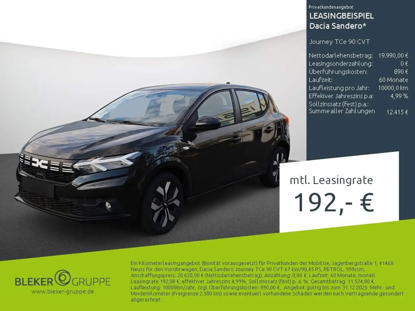 Dacia Sandero Journey TCe 90 CVT Schwarz - 1