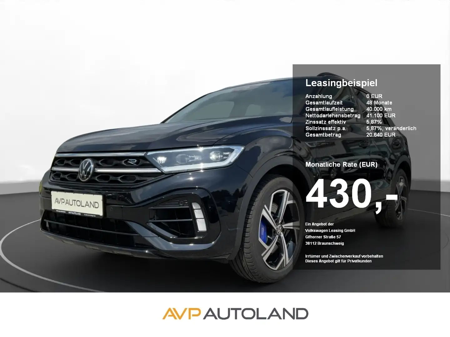 Volkswagen T-Roc R 2.0 TSI DSG 4MOTION | NAVI | LED | ACC | Schwarz - 1